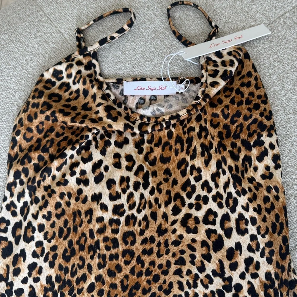 NWT Lisa Says Gah Leopard Print Slip Dress Size Small - Picture 8 of 8